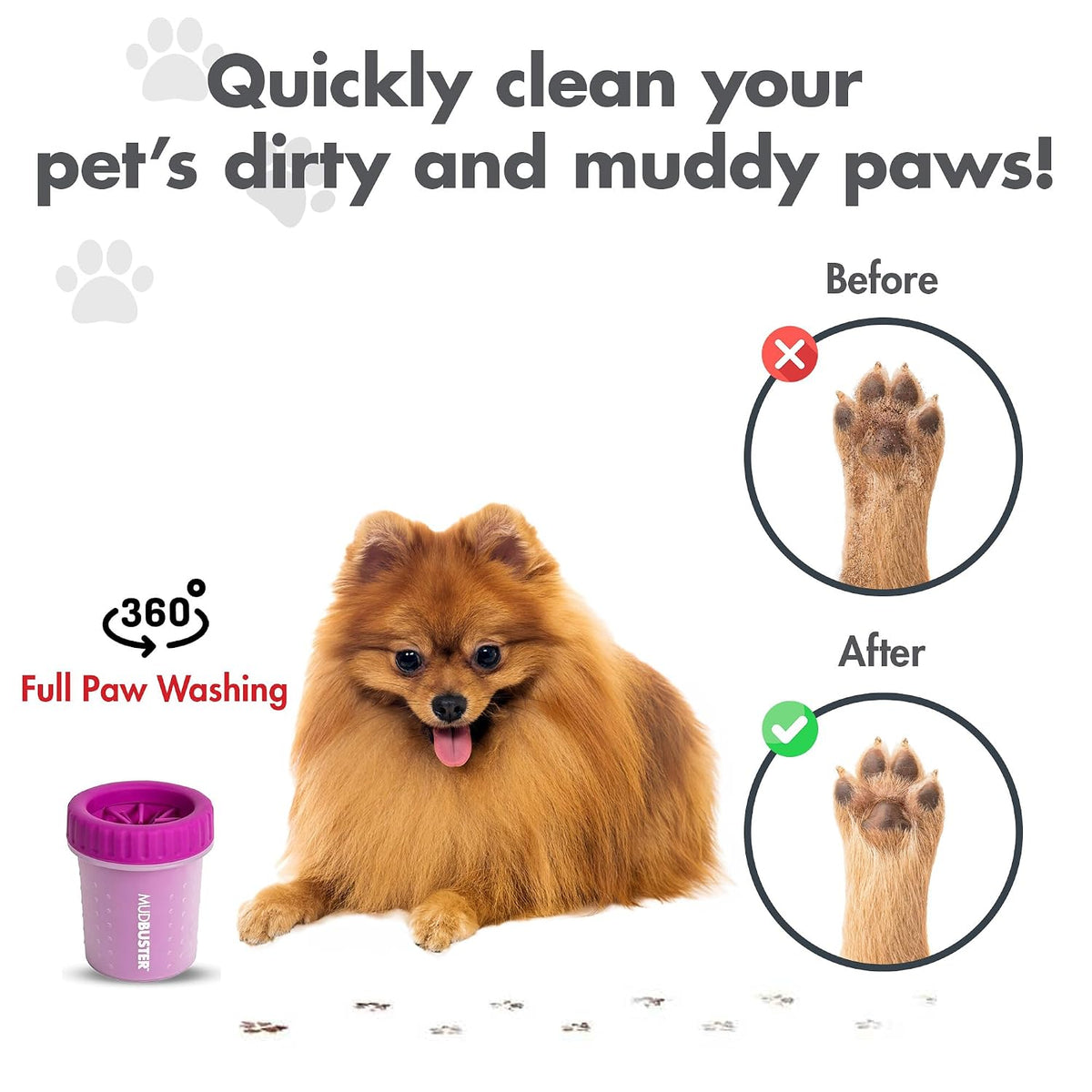 Dexas MudBuster small dog paw cleaner green