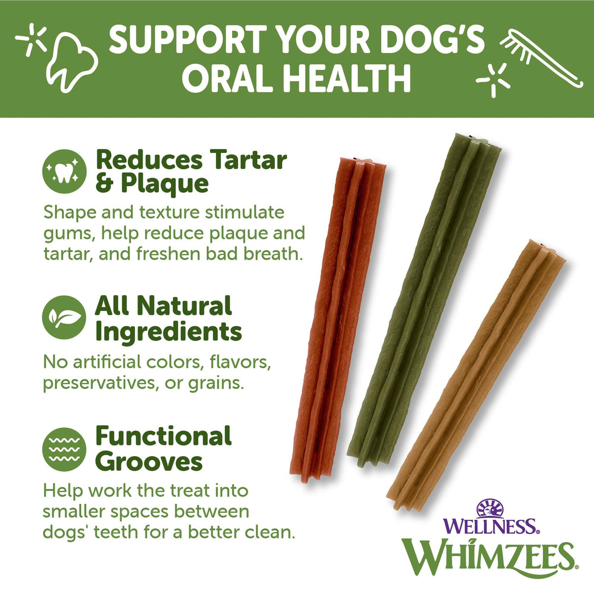 WHIMZEES Holiday Dog Dental Treats – Medium, 6 Count