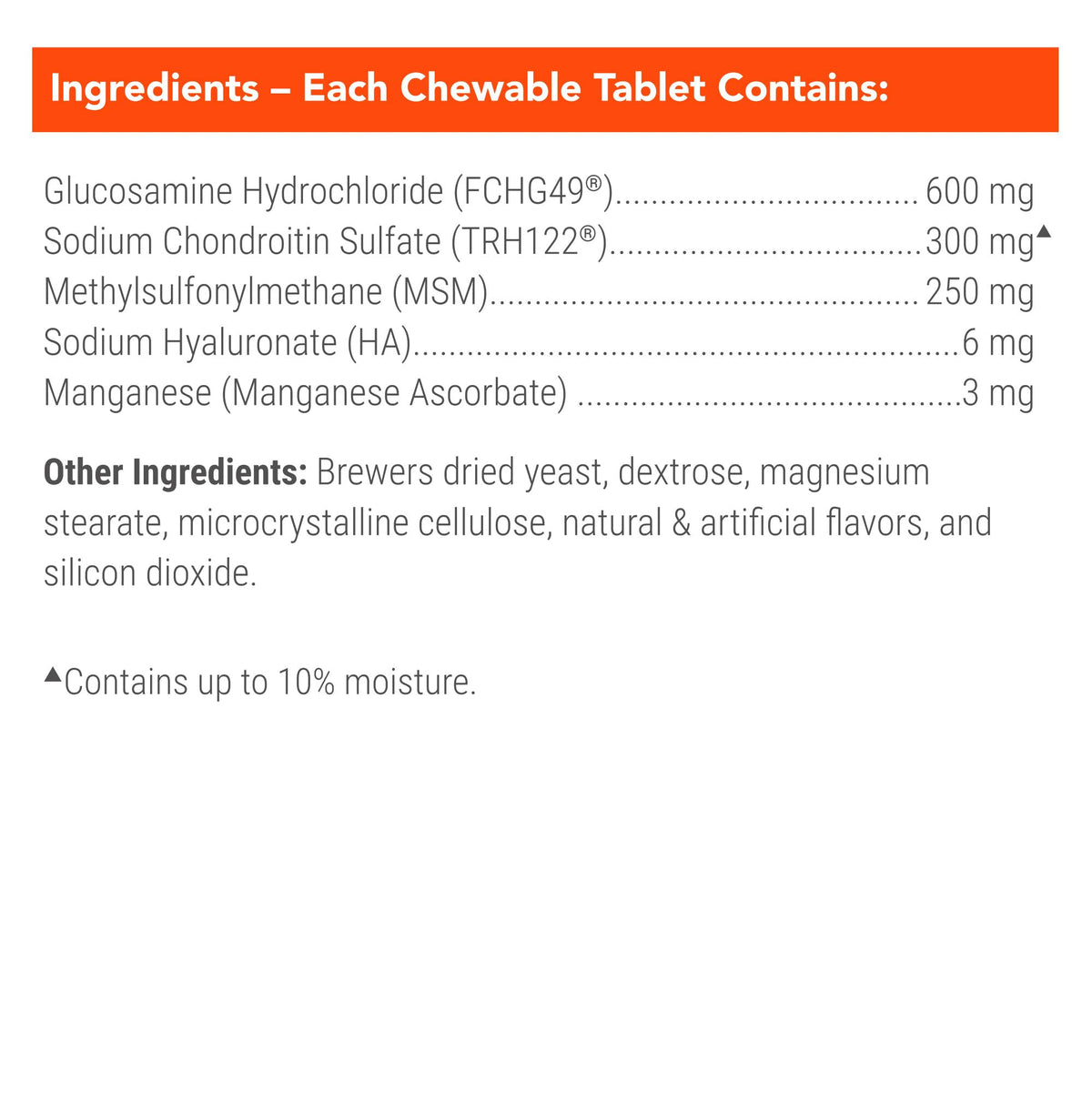 Nutramax Cosequin Joint Health Supplement for Dogs with MSM & HA, 250 Chew Tablets