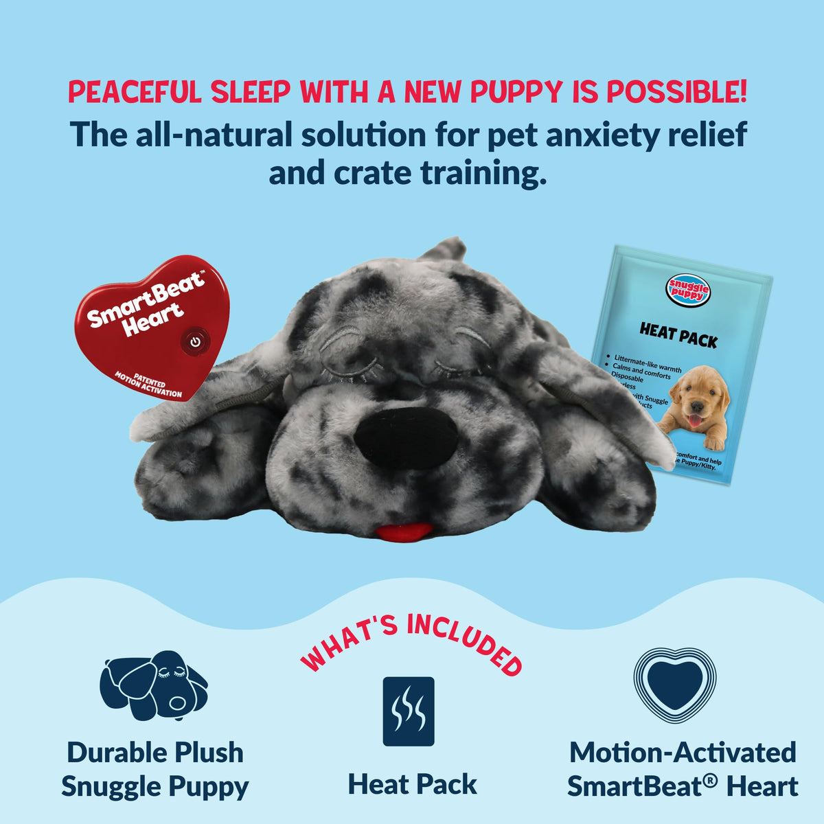 Snuggle Puppy Heartbeat Toy – Calming Comfort Plush for Medium Dogs, Cream