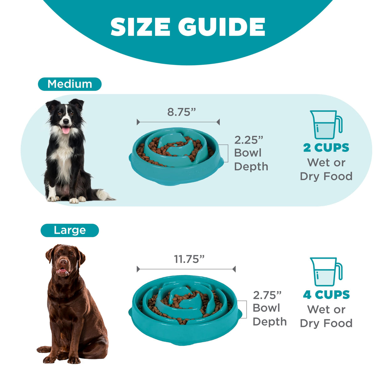 Slow Feeder Dog Bowl Blue – full product view