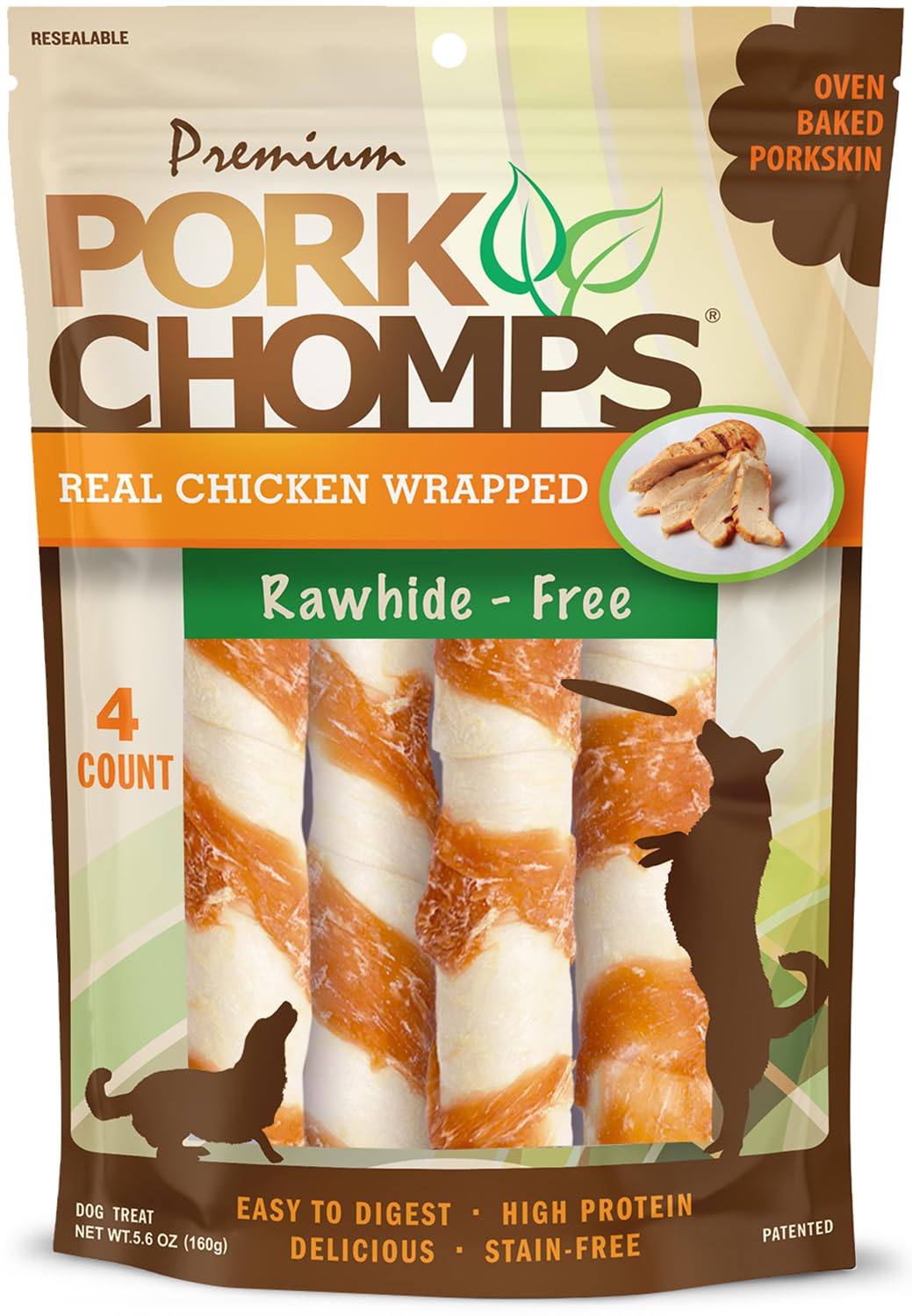 Pork Chomps Pork Skin Twists – alternate angle view