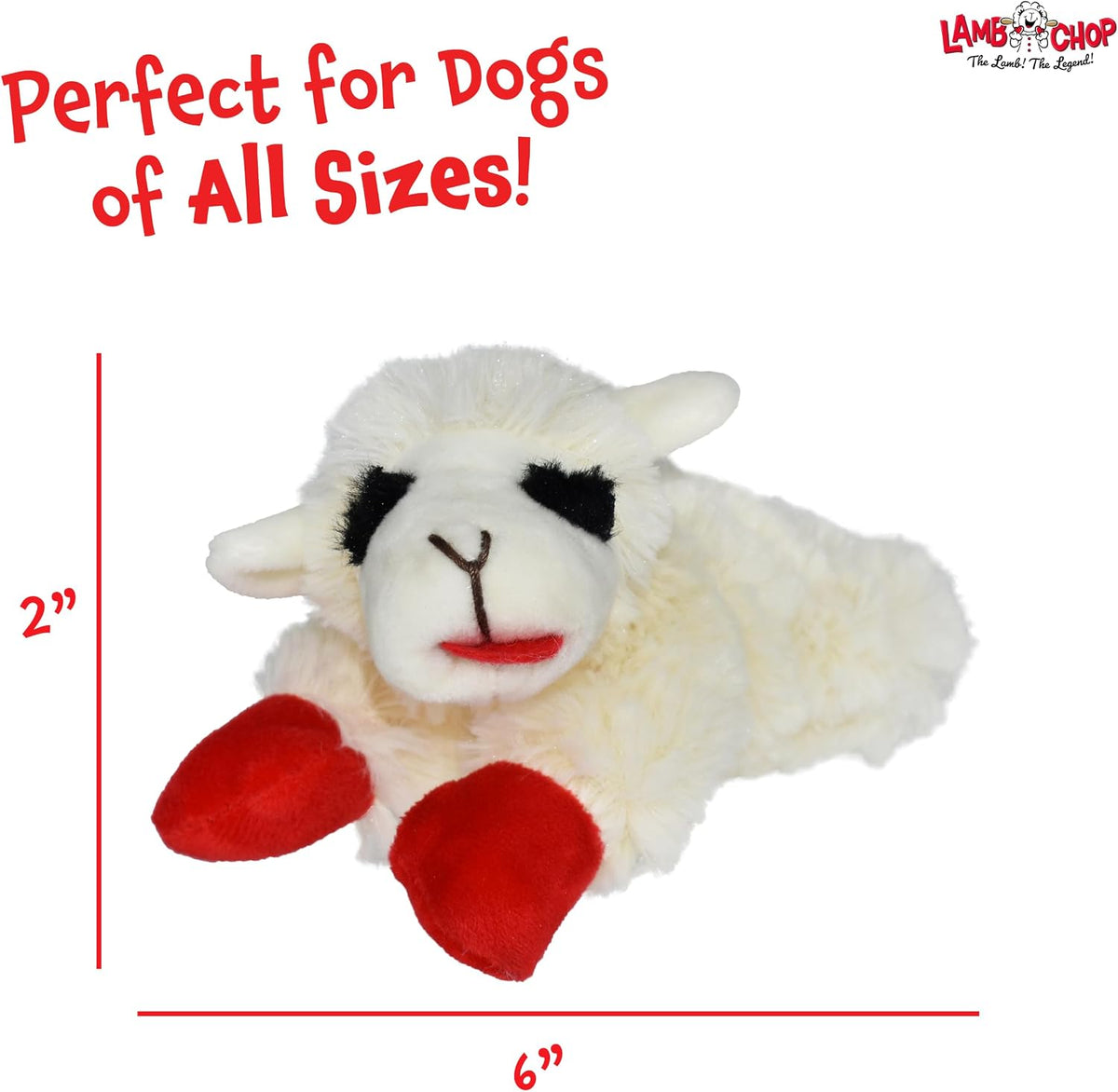 Multipet Holiday Lamb Chop – 10.5" Plush Squeaky Dog Toy with Reindeer Antlers