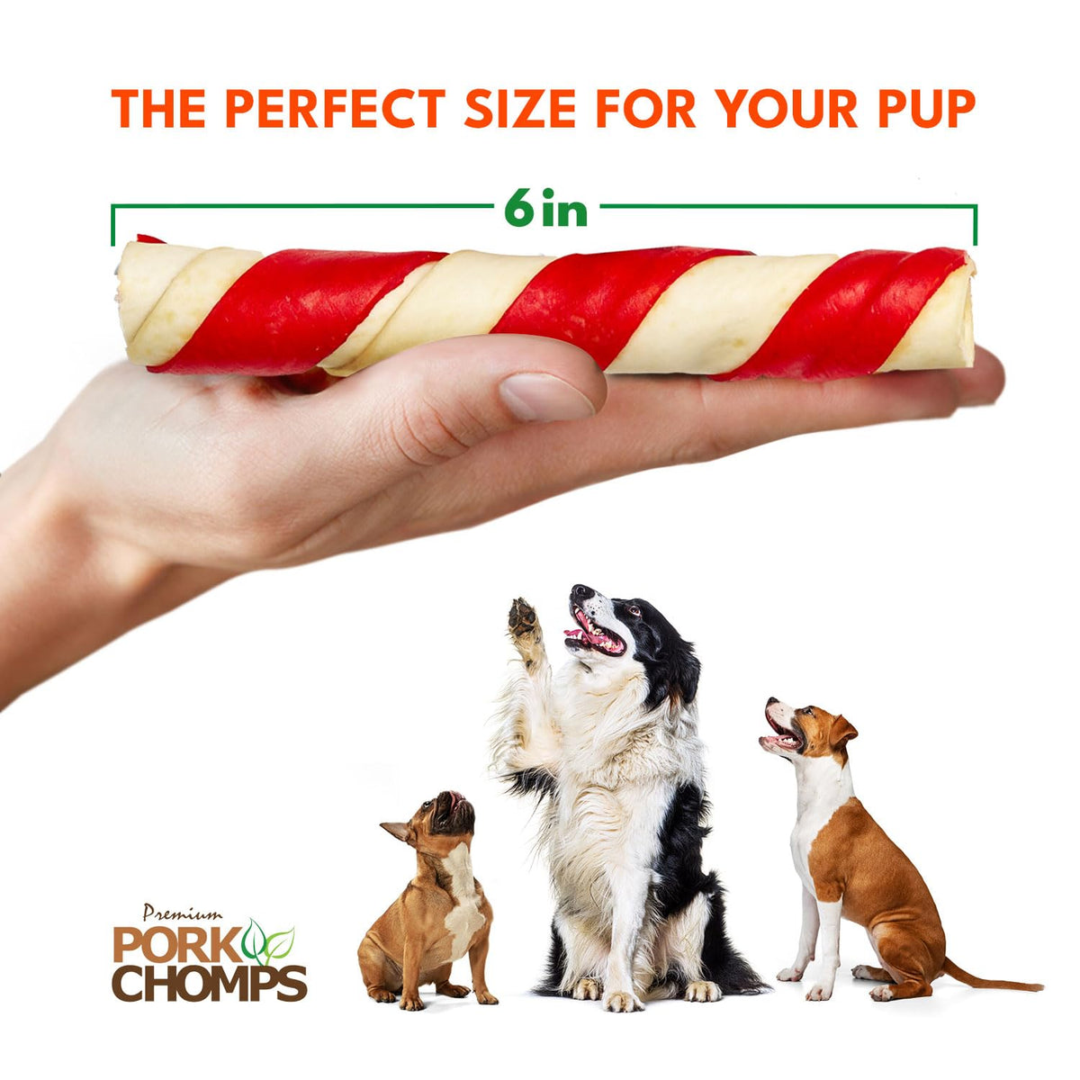 Pork Chomps Pork Skin Twists – indoor setting view