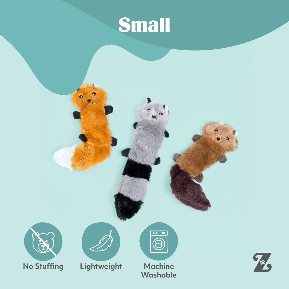 ZippyPaws Skinny Peltz squeaky dog toy trio for small and medium dogs