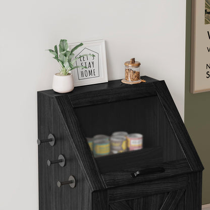 Dog Feeding Station with Storage & 2 Elevated Bowls, Walnut