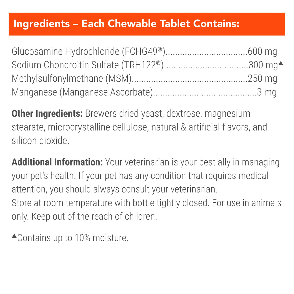 Nutramax Cosequin Joint Health Supplement for Dogs with MSM & HA, 250 Chew Tablets