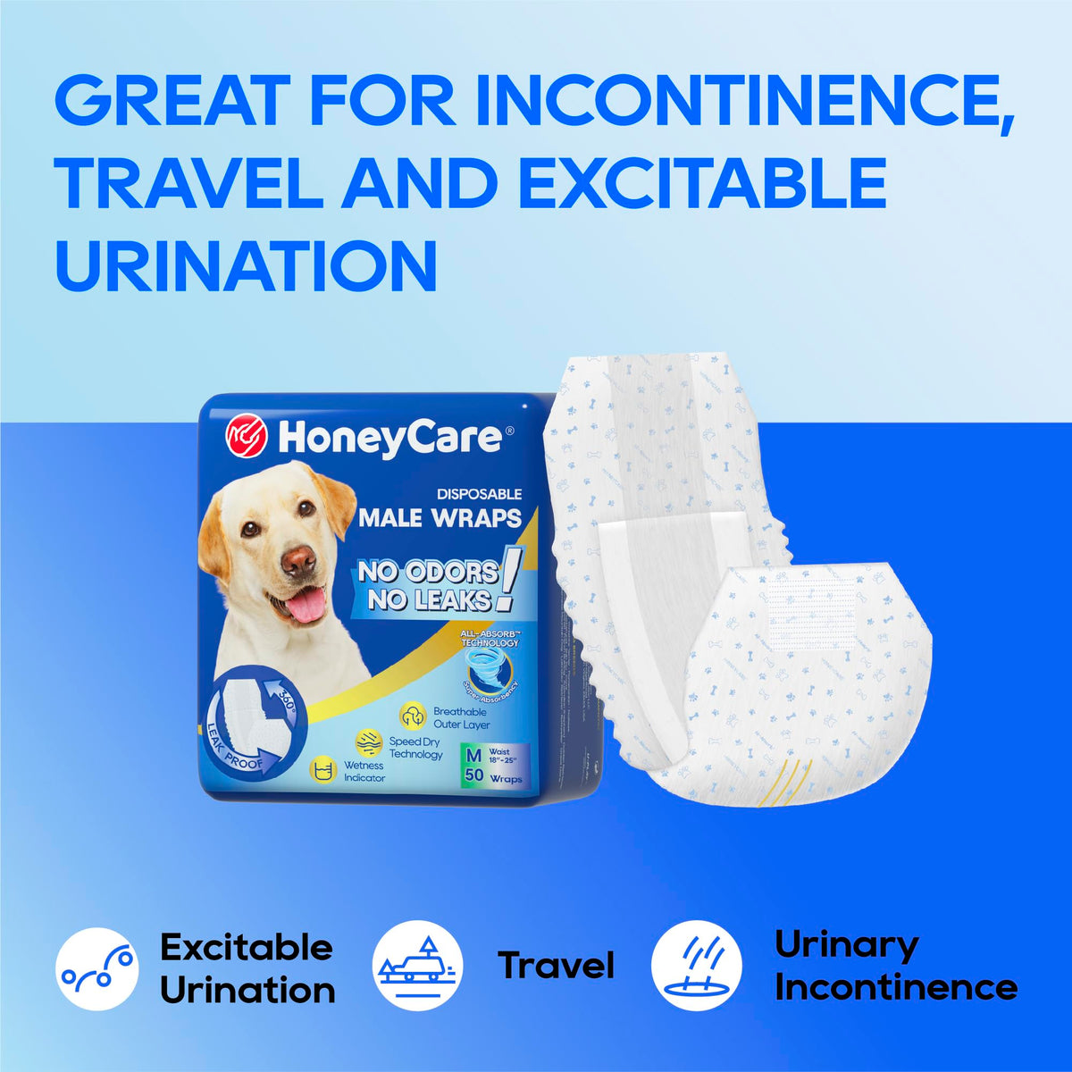 Male Dog Wraps Disposable – outdoor setting view