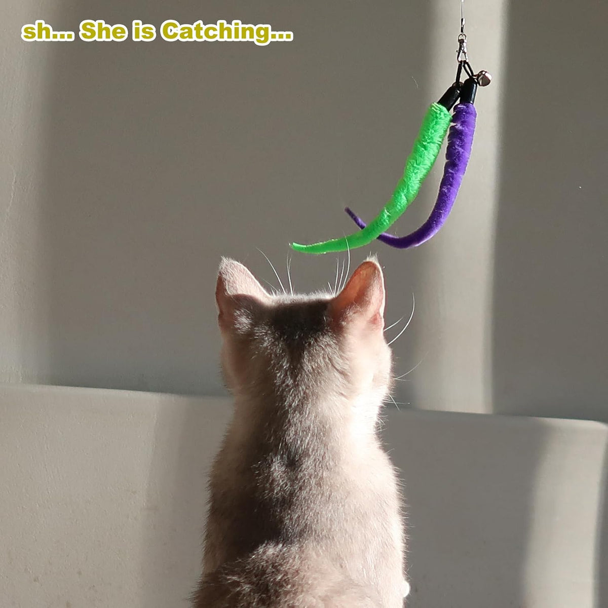 MeoHui Interactive Cat Wand Toy Set – 2 Wands & 9 Refills