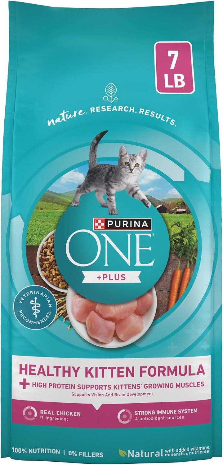 Purina ONE High Protein Kitten Dry Cat Food, 7 lb Bag