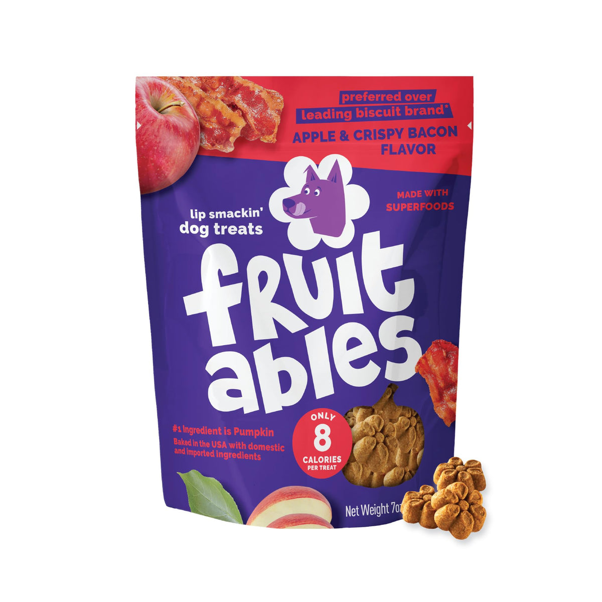 Fruitables Pumpkin & Blueberry Low-Calorie Baked Dog Treats, 12 oz