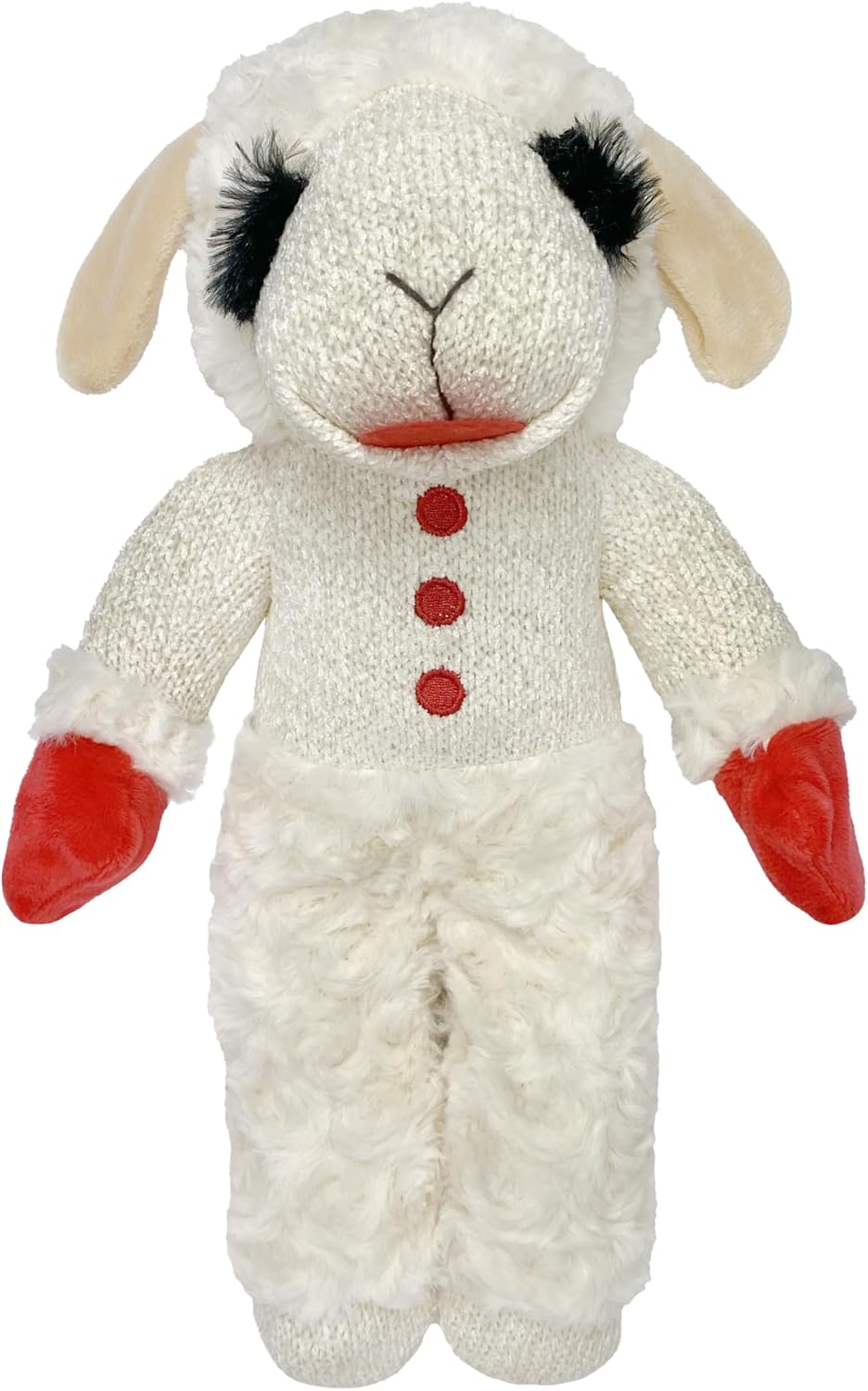 Multipet Holiday Lamb Chop – 10.5" Plush Squeaky Dog Toy with Reindeer Antlers