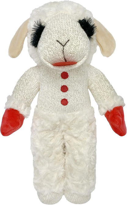 Multipet Holiday Lamb Chop – 10.5" Plush Squeaky Dog Toy with Reindeer Antlers