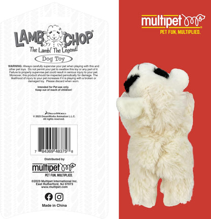Multipet Holiday Lamb Chop – 10.5" Plush Squeaky Dog Toy with Reindeer Antlers