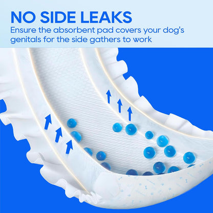 Honey Care All-Absorb Disposable Male Dog Wraps – Belly Bands, 50 Count Small