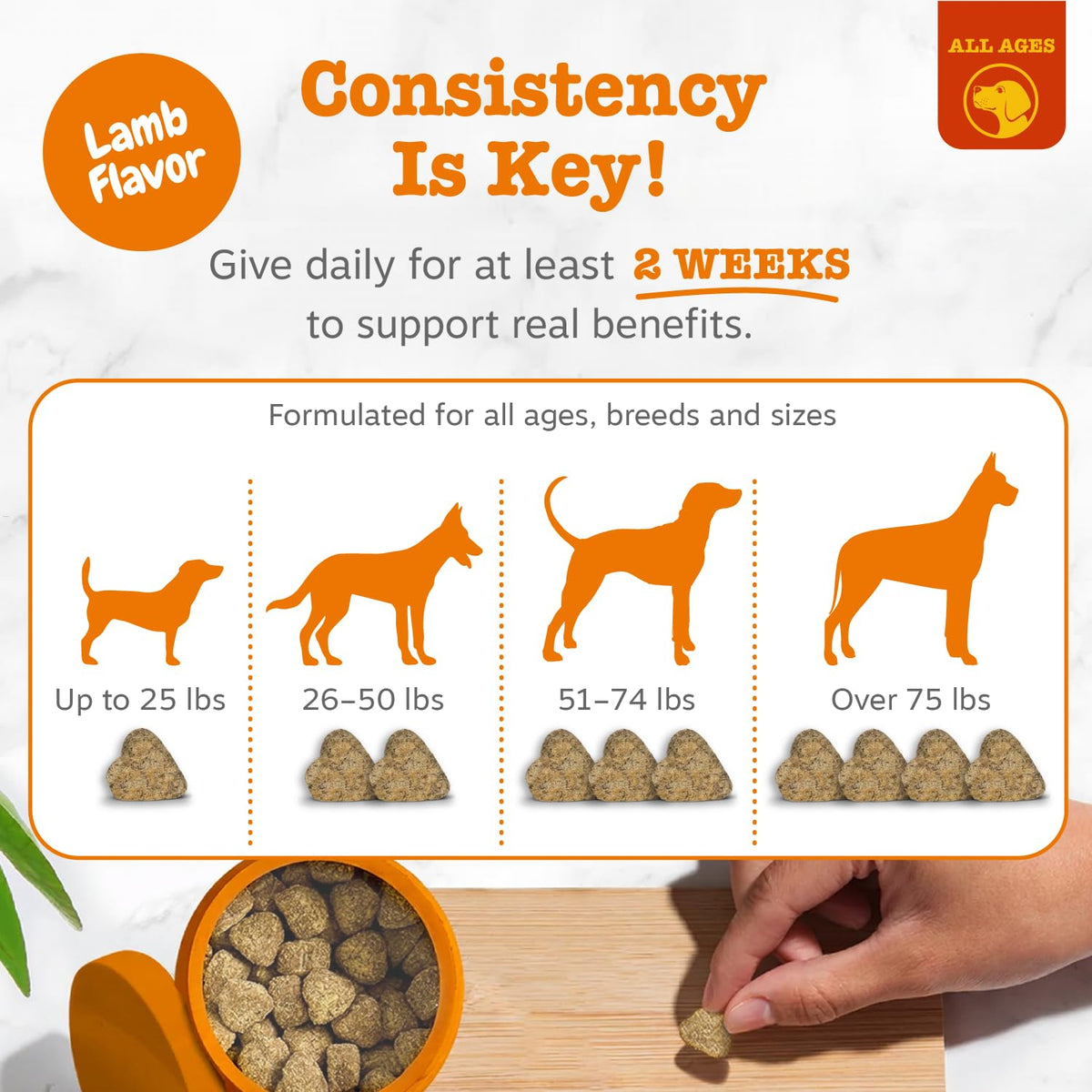 Zesty Paws Peanut Butter Allergy Support Chews for Dogs, 90 Count