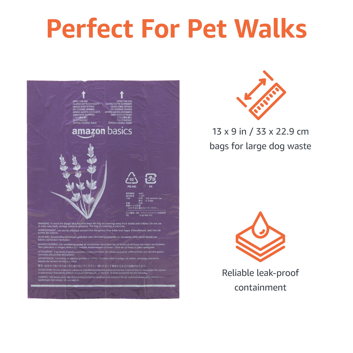 Amazon Basics Leak-Proof Dog Poop Bags with Dispenser, 900 Count