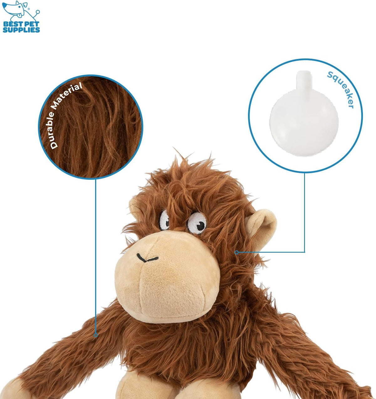 Best Pet Supplies Crinkle Duck Dog Toy – Blue, No Stuffing