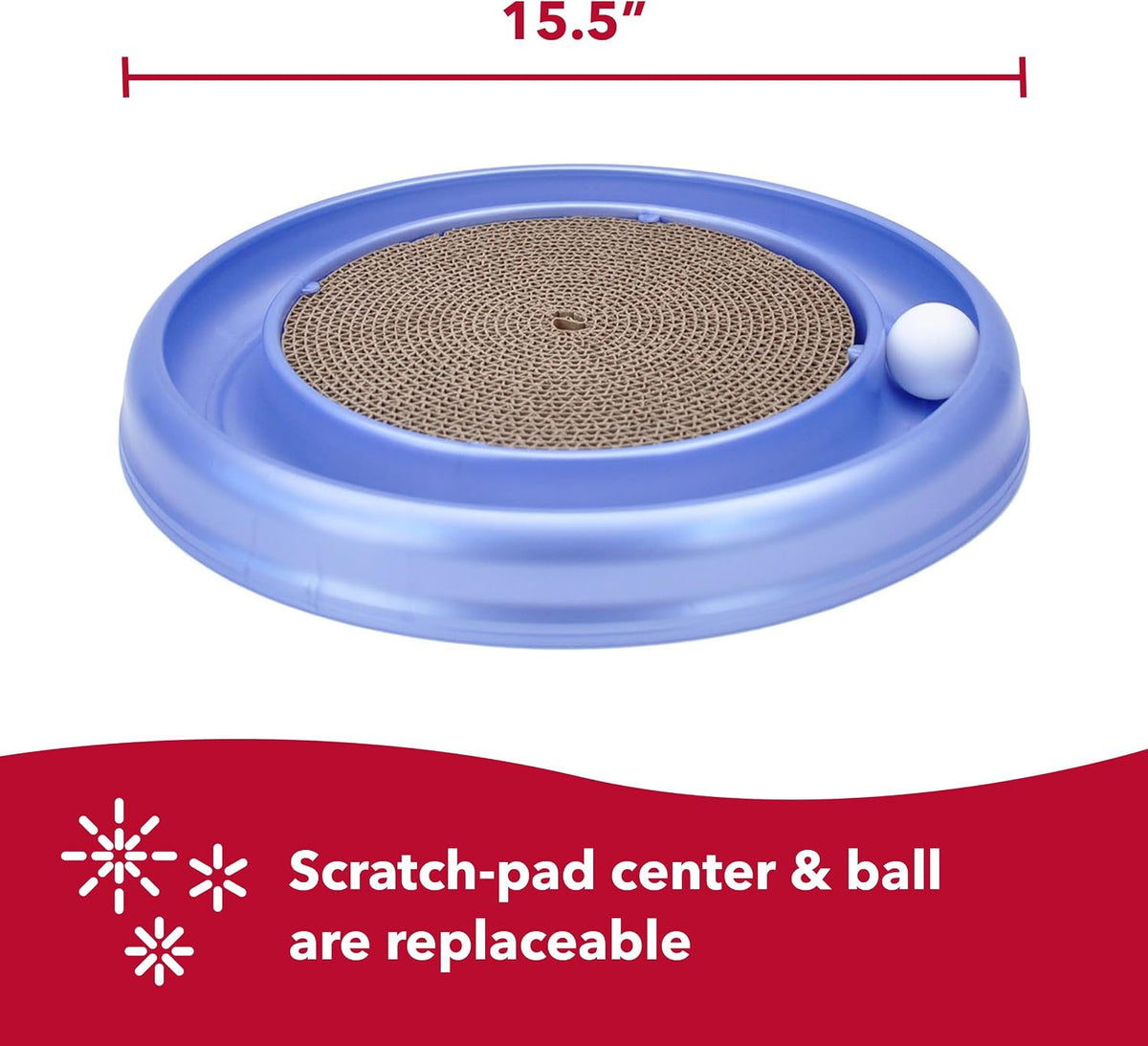 Bergan Turbo Scratcher 16 inch round cat scratcher toy, color may vary