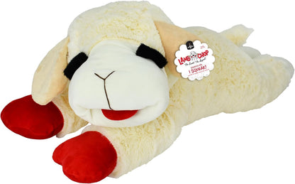 Multipet Holiday Lamb Chop – 10.5" Plush Squeaky Dog Toy with Reindeer Antlers