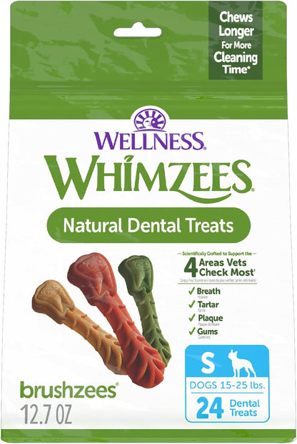 Whimzees Brushzees dental dog chews small 24 count
