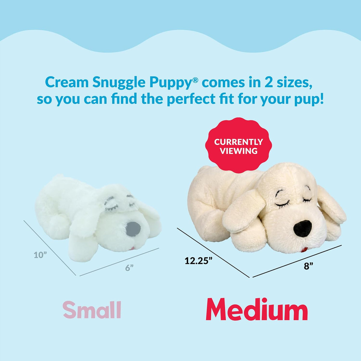 Snuggle Puppy Heartbeat Toy – Calming Comfort Plush for Medium Dogs, Cream