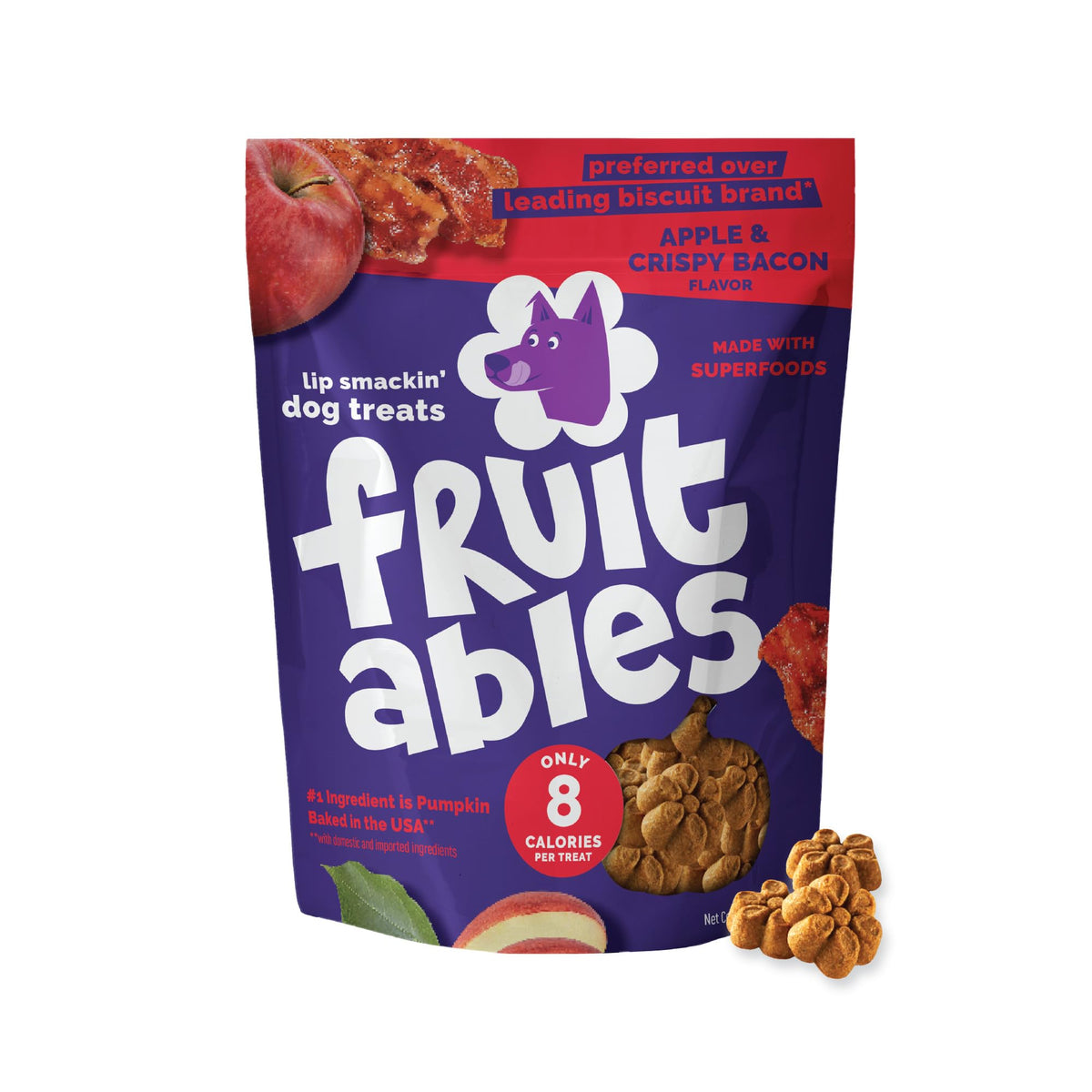 Fruitables Pumpkin & Blueberry Low-Calorie Baked Dog Treats, 12 oz