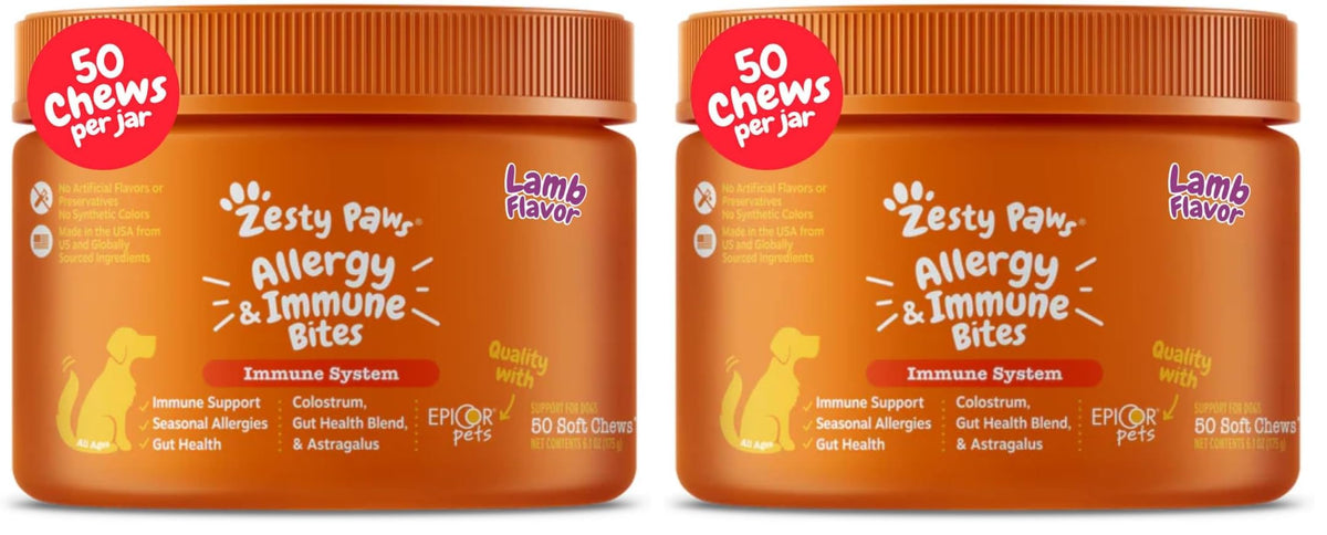 Zesty Paws Peanut Butter Allergy Support Chews for Dogs, 90 Count
