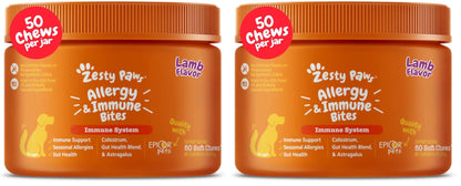 Zesty Paws Peanut Butter Allergy Support Chews for Dogs, 90 Count