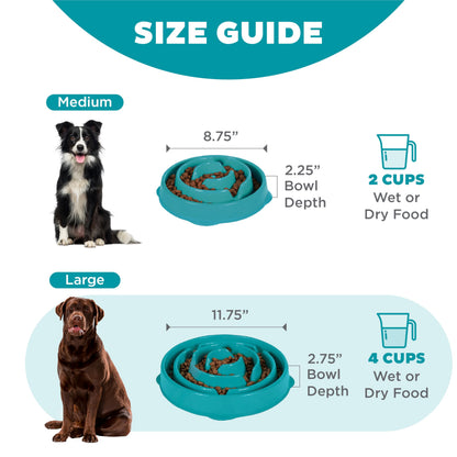 Outward Hound Fun Feeder Slo Bowl – Slow Feeder Dog Bowl, Blue (8.8 in)