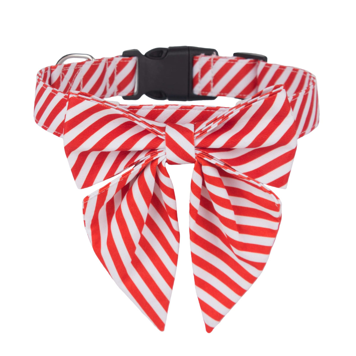 ADOGGYGO Christmas Dog Collar with Bow – Red & Green Plaid Cotton Dog Collar