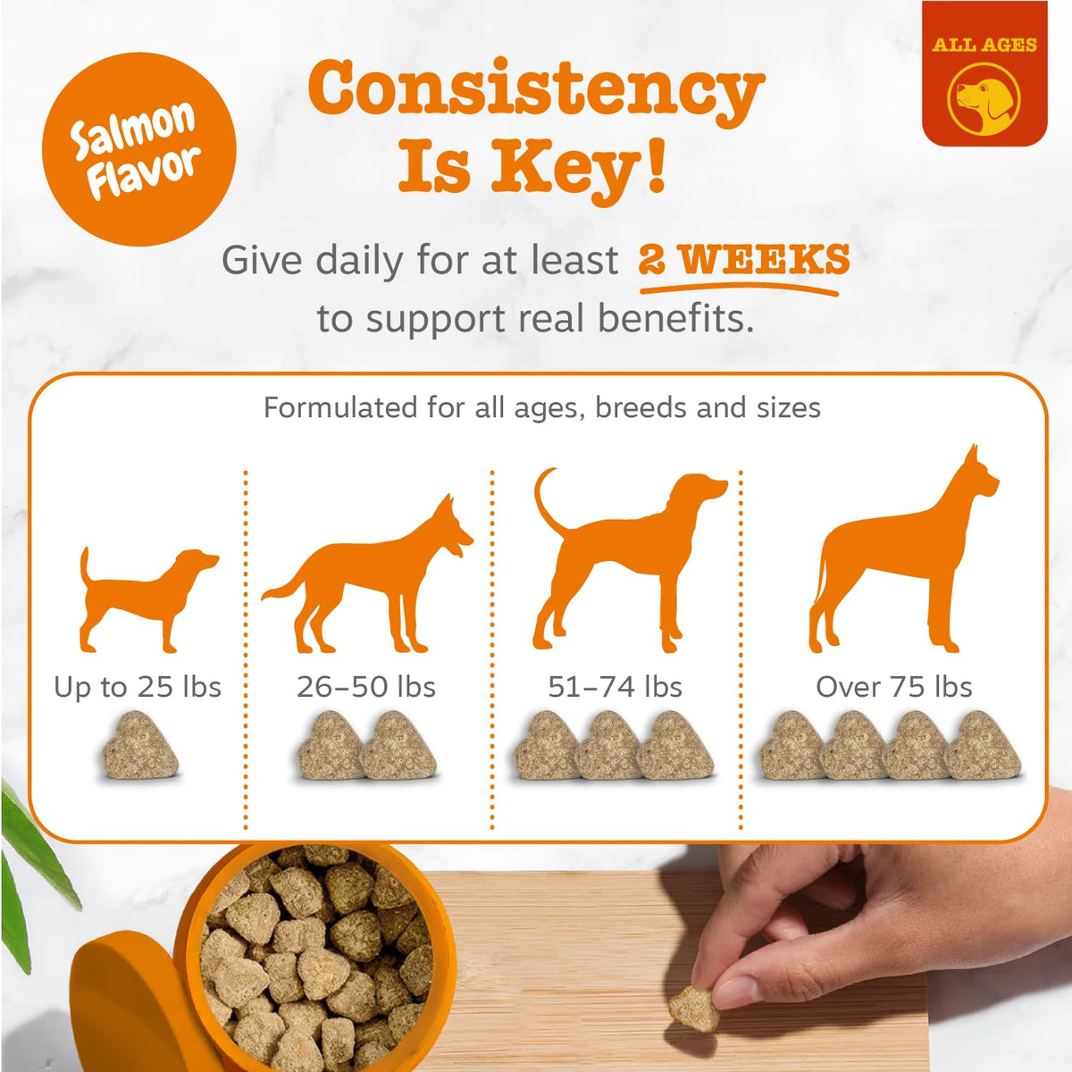 Zesty Paws Peanut Butter Allergy Support Chews for Dogs, 90 Count