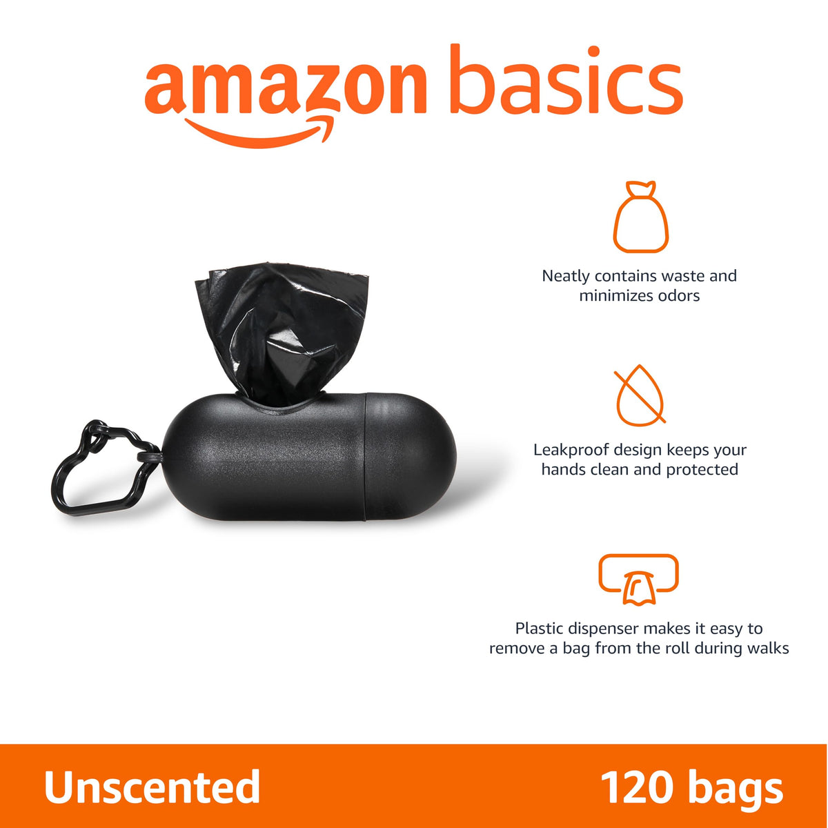 Amazon Basics Leak-Proof Dog Poop Bags with Dispenser, 900 Count