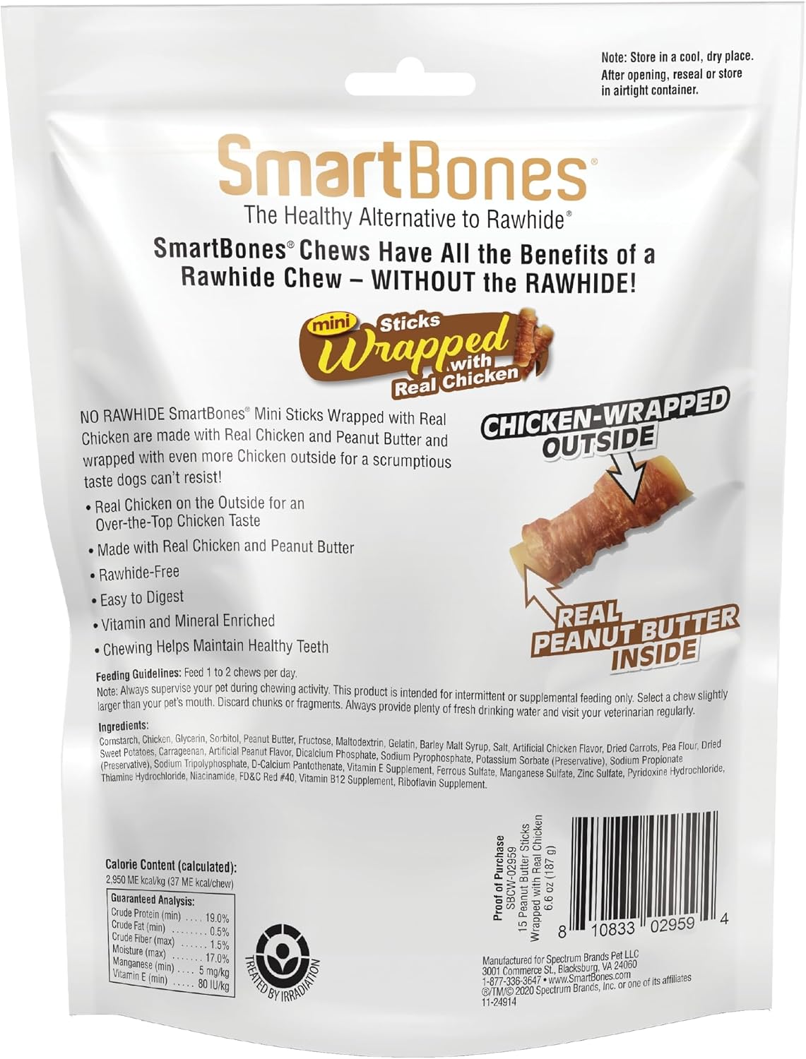 SmartBones chicken wrapped sticks rawhide-free dog treats 8 count