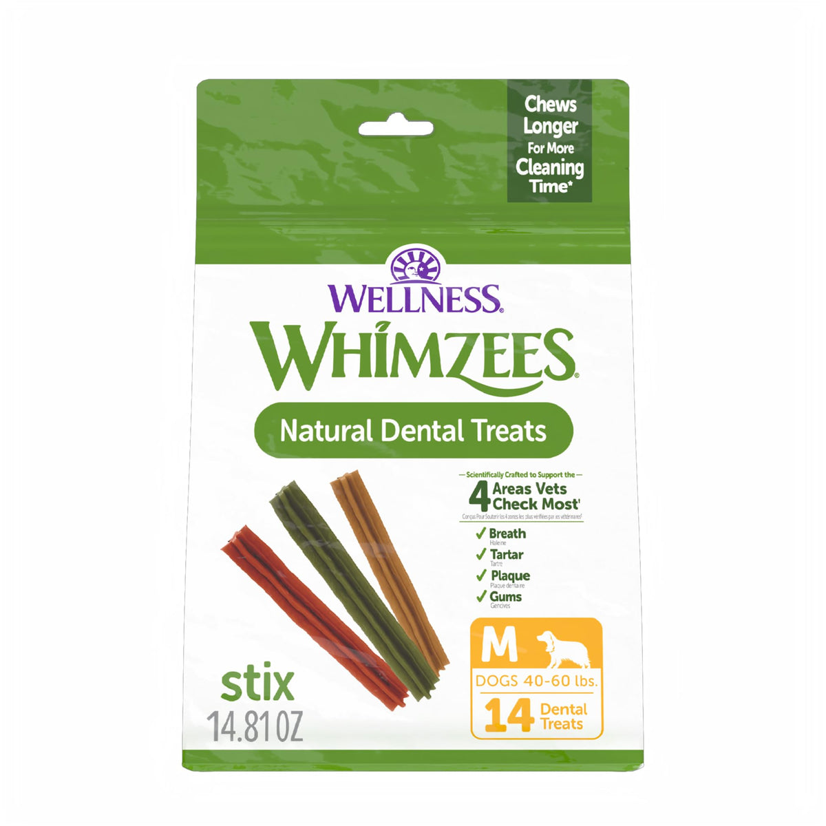 WHIMZEES Holiday Dog Dental Treats – Medium, 6 Count