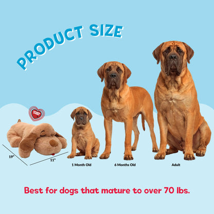 Snuggle Puppy Heartbeat Toy – Calming Comfort Plush for Medium Dogs, Cream