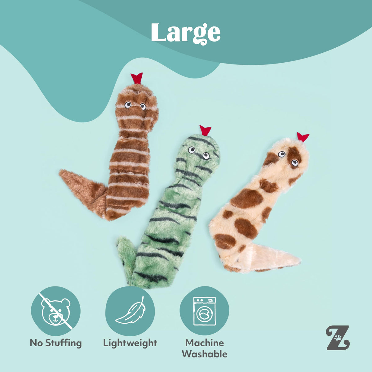 ZippyPaws Skinny Peltz 3-pack plush dog toys for tugging and fetching