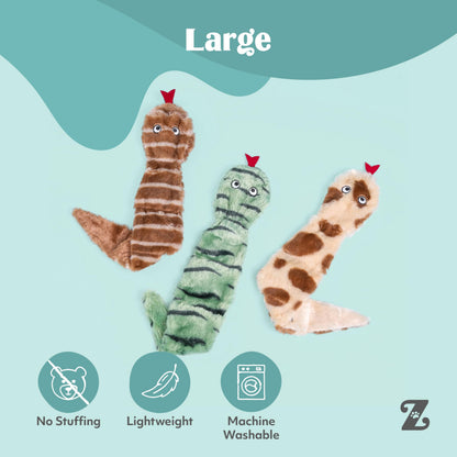 ZippyPaws Skinny Peltz 3-pack plush dog toys for tugging and fetching