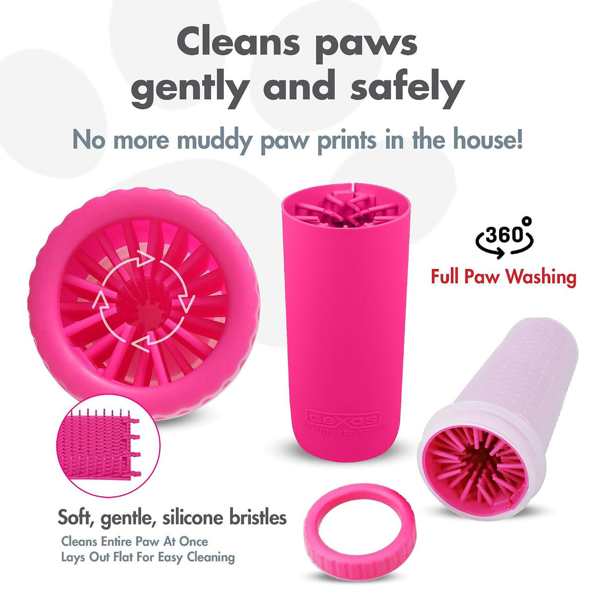 Dexas MudBuster portable paw cleaner with silicone bristles