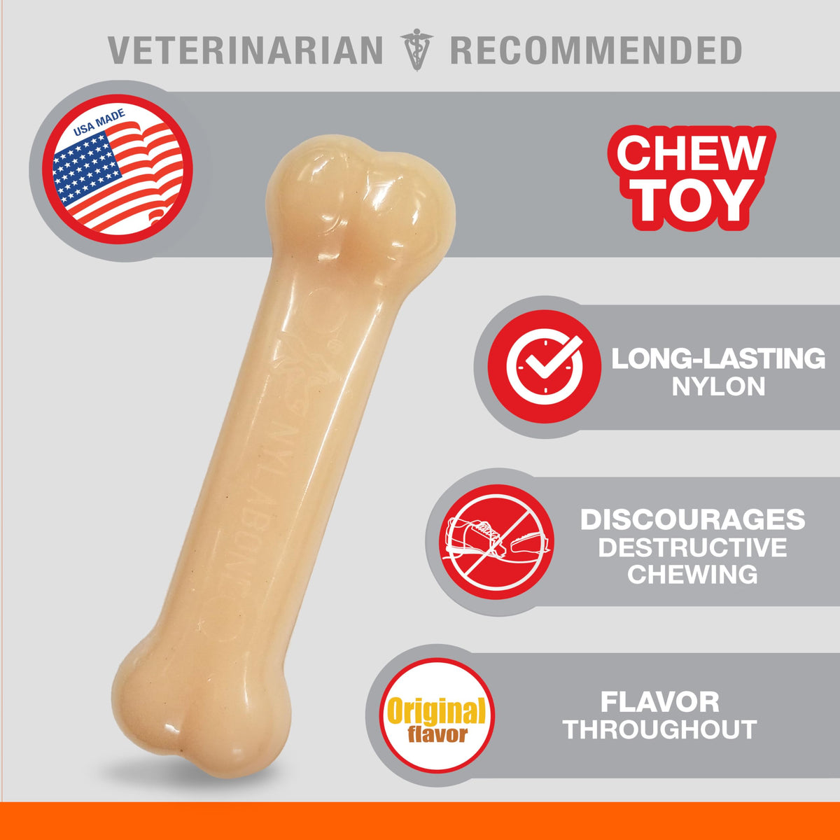 Nylabone Power Chew dog chew toy medium 2-pack bacon and chicken flavor