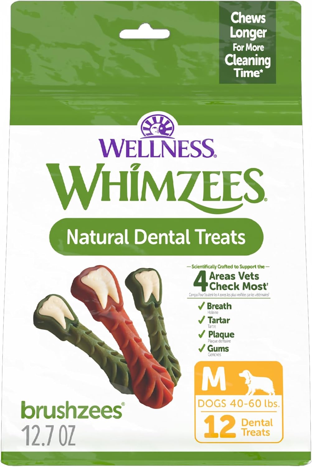 Whimzees Brushzees dental dog chews small 24 count