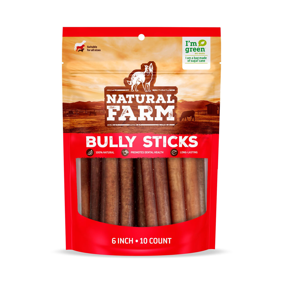 Odor-Free Bully Sticks 6 Inch – side view