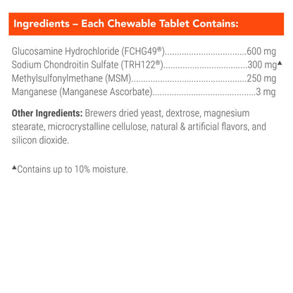 Nutramax Cosequin Joint Health Supplement for Dogs with MSM & HA, 250 Chew Tablets
