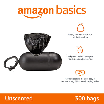 Amazon Basics Leak-Proof Dog Poop Bags with Dispenser, 900 Count