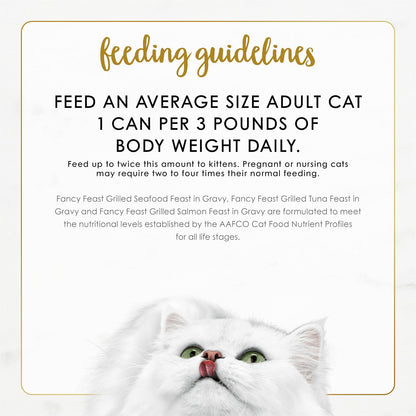 Purina Fancy Feast Grilled Seafood Wet Cat Food – Grilled Cuts, 3 oz Cans (24-Pack)