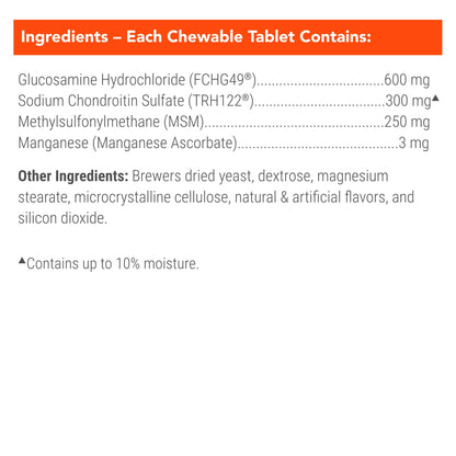 Nutramax Cosequin Joint Health Supplement for Dogs with MSM & HA, 250 Chew Tablets