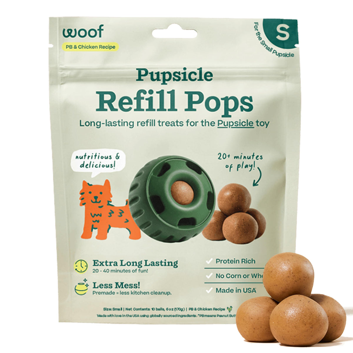 WOOF Pupsicle Refill Pops – angle detail view