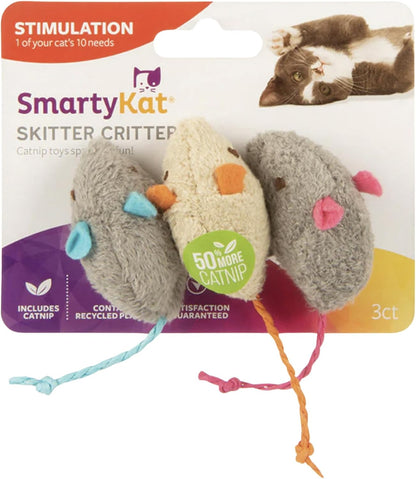SmartyKat Skitter Critters catnip mice cat toys - plush mouse toys with catnip