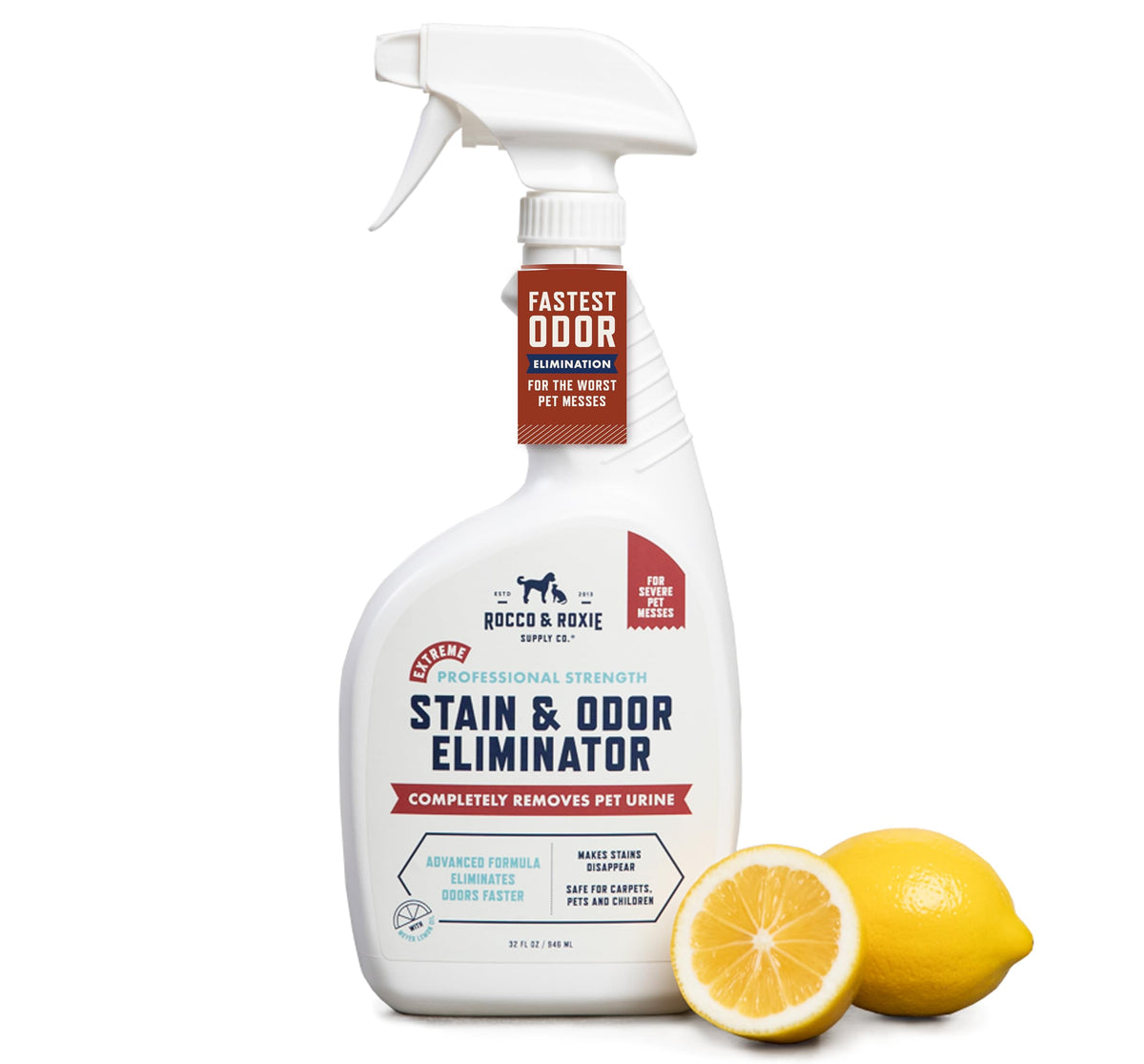 Rocco and Roxie pet stain remover spray bottle