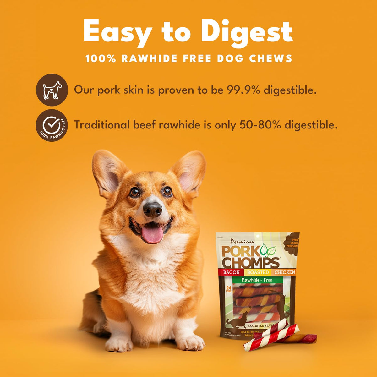 Pork Chomps Pork Skin Twists – controls close-up